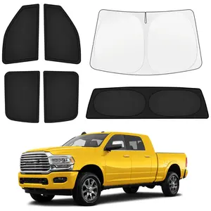 Canvcle Car Window Shades for Dodge RAM 2500/3500 2010-2025 2026 Windshield Sun Shade Side Window Cover UV Block Privacy Protection Ram Accessories for Camping Blackout Rear Back Full Set 6PCS