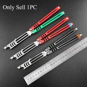 Ultra-lightweight, unsharpened training knife; features a 440C blade and an aluminum alloy handle; includes a bottle opener; safe to use and won’t cut your hands; ideal for both beginners practicing and enthusiasts looking for a collectible piece