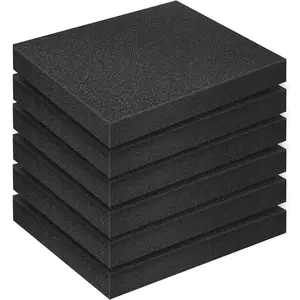 6 Pcs Polyurethane Foam Sheet 16 x 12 x 2 Inch Cuttable Foam Inserts Pads for Cases Camera Toolbox Storage and Crafts