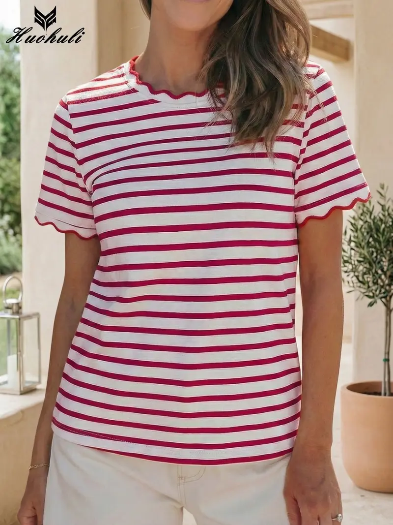 Red Stripe top grunge outfits - TikTok Shop