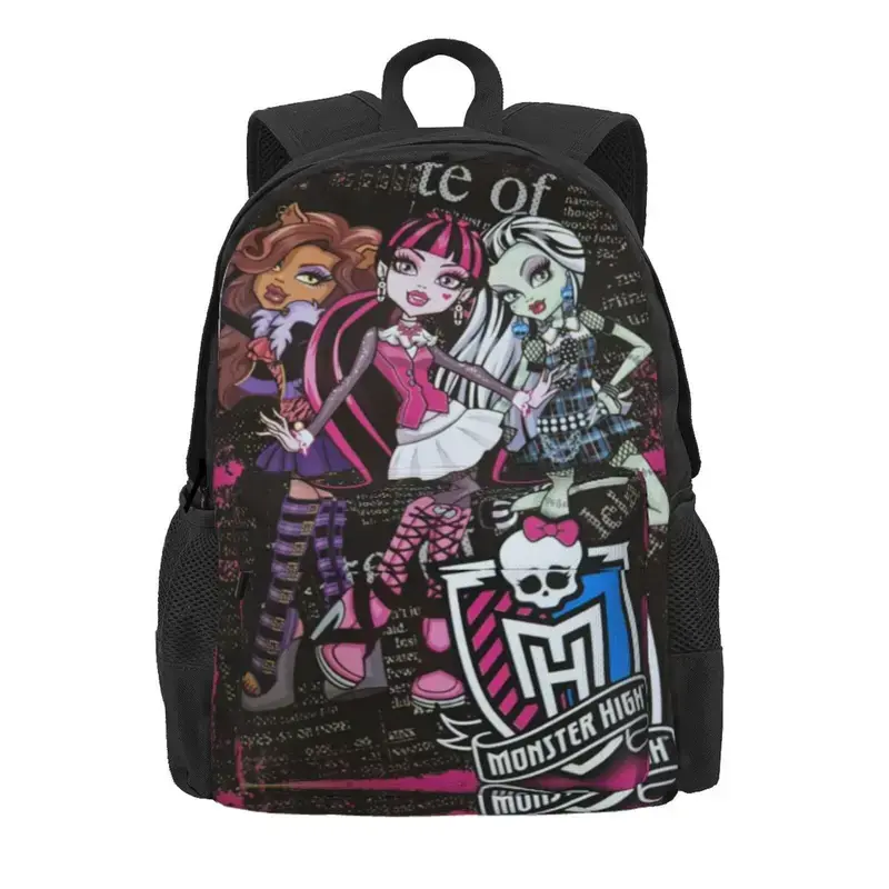 Cute Monster high Print Backpack for Women Monster high dolls Ergonomic Cushioned Laptop Daypack with Multiple Zipper Pockets,Monster high doll Lightweight Travel Bagpack, Ideal Gift for Birthday Christmas Day