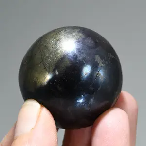 117g 39mm RARE Blue Covellite with Pyrite Crystal Sphere, Peru