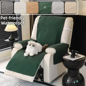 1 PC Pet Friendly Waterproof Sofa Cover, Quilted Herringbone Recliner Chair Seat Pad, Anti Scratch Washable Couch Protector Mat for Lounge Chair, Armchair Single Seater Furniture