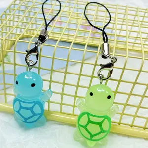 1 luminous minimalist wind bead green turtle phone lanyard, Adjustable Strap, phone accessories, marine animal phone accessories