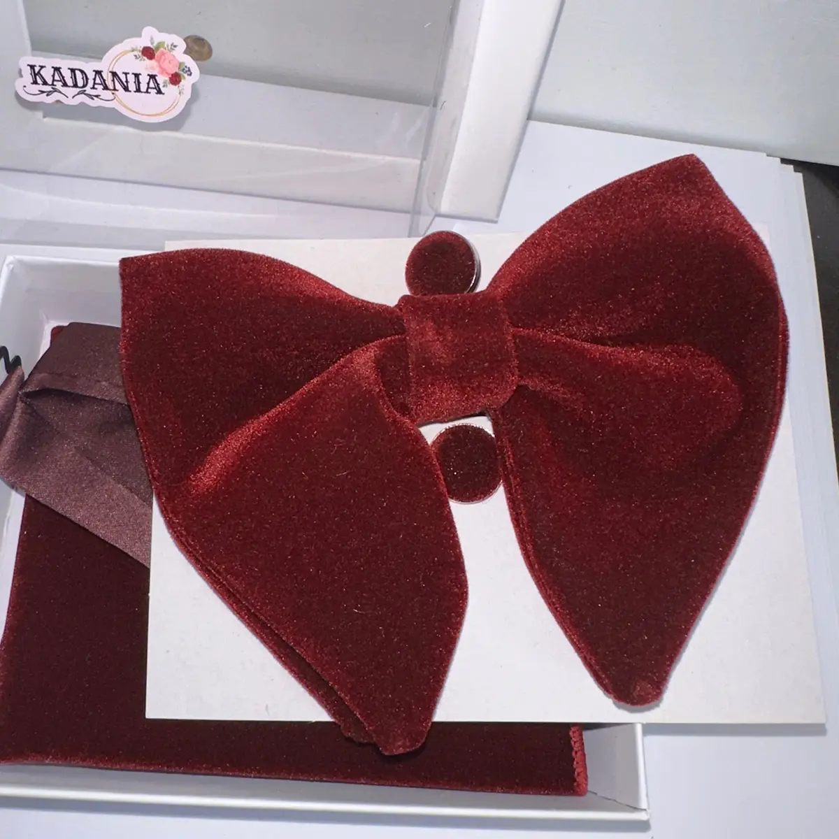 Oversized luxury velvet bow tie