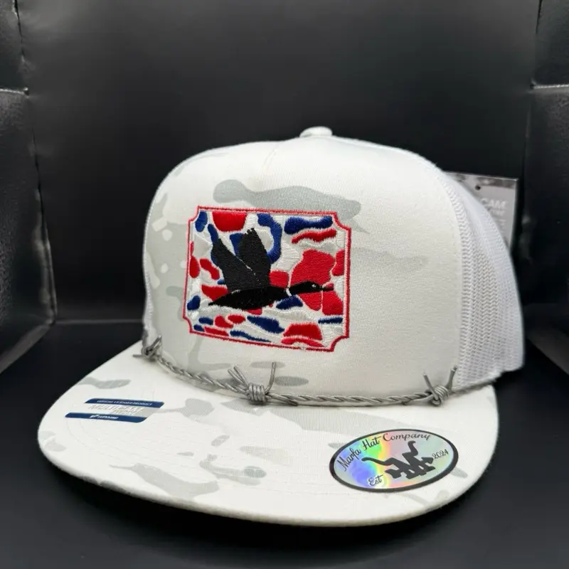 Patriot Mallard Hat Customizable Rope options, Snapback with Unique Design