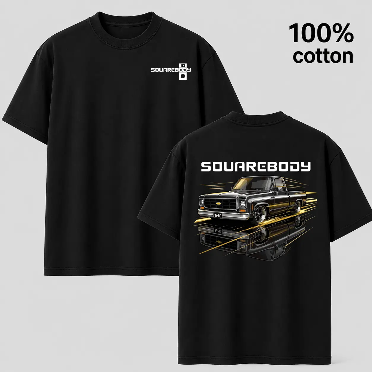 Vintage "Squarebody" Chevy Truck Graphic T-Shirt - 100% Cotton C10 Pickup Tee