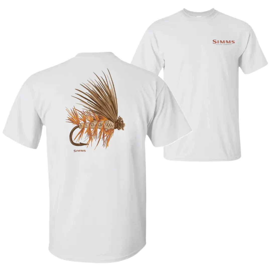 Let It Fly Simms T-Shirt, Fly Fishing Graphic Tee, Soft Cotton Blend Outdoor Apparel, Freshwater Angler Shirt for Men & Women, Fly Fisher Gift