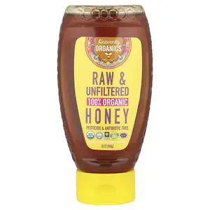 Heavenly Organics 100% Organic Honey, Raw & Unfiltered, 16 oz (454 g)