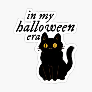 In My Halloween Era Sticker, cat Swift sticker, Premium Vinyl Sticker for Laptops, Cars, and Water Bottles