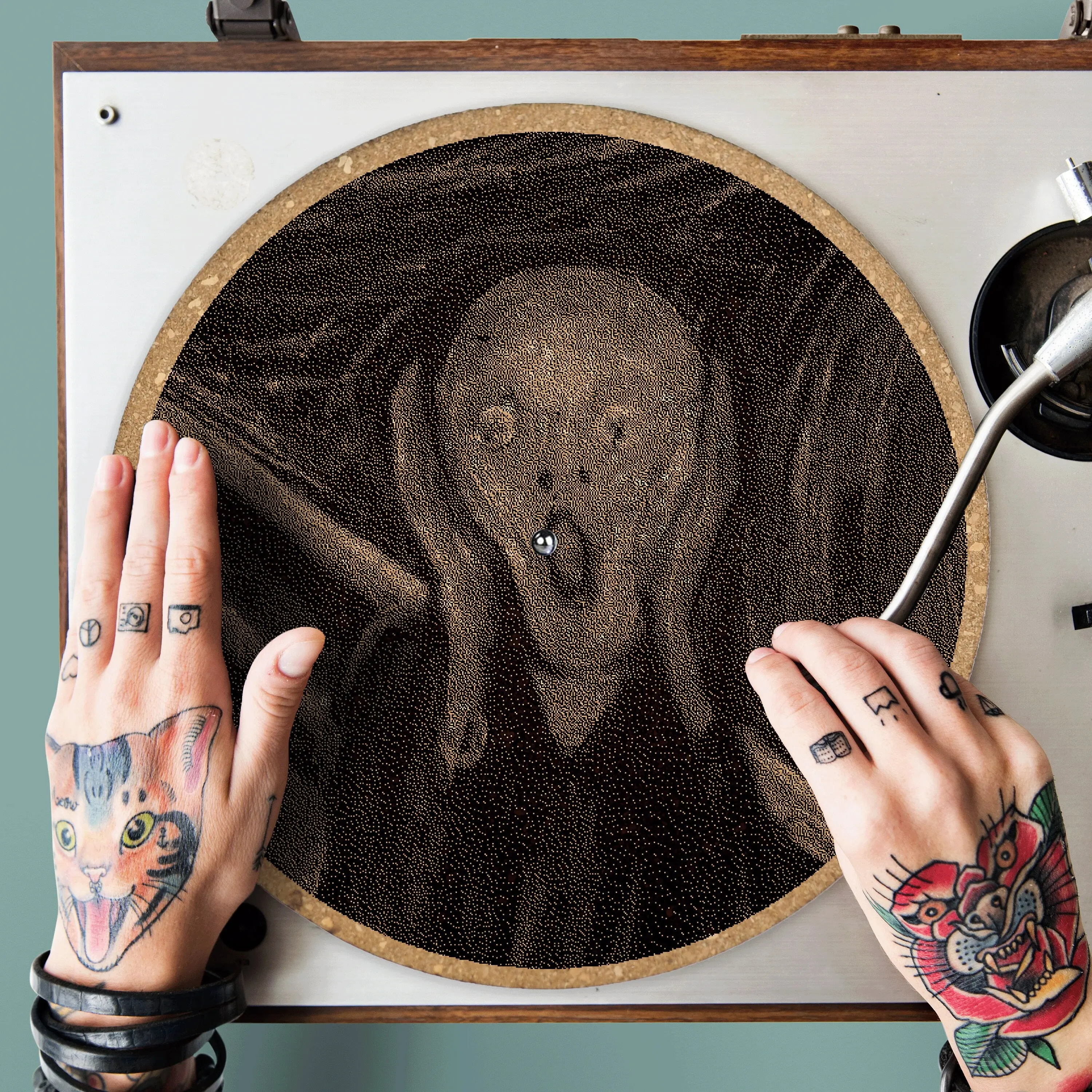 The Scream Cork Turntable Slipmat | Enhanced Static-Repellant Audiophile Vinyl Accessory | Quetzal Studio