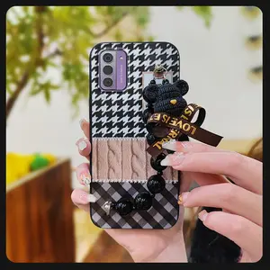 Dirt-resistant protective case Phone Case For Nokia G42 5G Cartoon Waterproof Simplicity Back Cover Black pearl pendant Skin-friendly feel soft case cute Anti-knock Bear bracelet