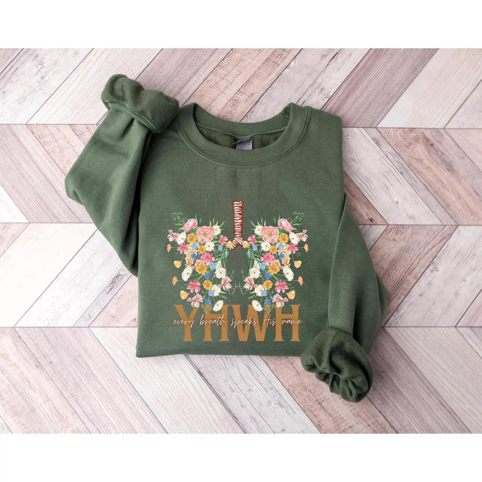 YHWH Breathe Shirt, Yahweh, Floral Christian Shirt, Floral Lungs Crewneck, Flower Lungs Sweatshirt, Christian Shirt, Faith Shirt, Bible Verse Shirt