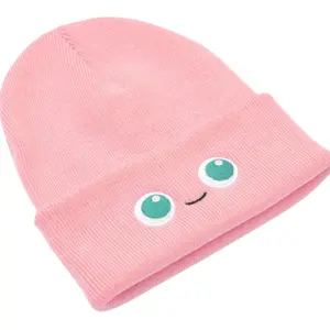 Embroidered Jigglypuff Inspired Beanie | Beanie Anime Embroidered Beanies Solid Color Trendy Knit Hats Warm Ski Hats For Christmas Gift