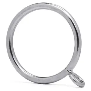 10 Pack Curtain Rings with Eyelets, Metal Eyelet Drapery Rings for Hanging Pinch Pleat Curtain Pin Drape Hooks, Curtain Rings 1.5 Inch I D