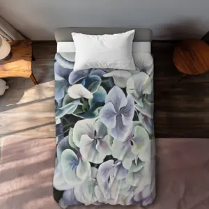 360 stand Twin Size Hydrangea Print Decorative Duvet Cover - Microfiber Face, Soft Fabric, Rustic Charm Bedroom Bedding Set, Home Decor Textile Bedding, C1DCTSW013QSZ7