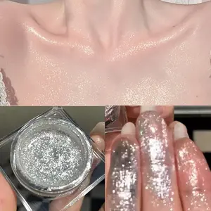 Shimmer Glitter Eyeshadow Palette, 4 Colors Pearl Gel Eye Shadow, Long-Lasting High Pigment Body Highlighter, Perfect for Parties & Daily Wear, Shimmering Eyeshadow Palette