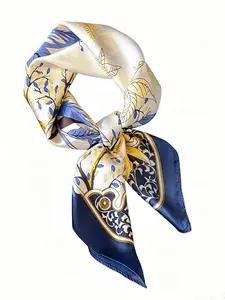 Women's Elegant Floral Print Square Scarf, Fashionable Soft Comfortable Scarf for Daily Wear, Casual Versatile Scarf for Women & Girls, Neck Scarf