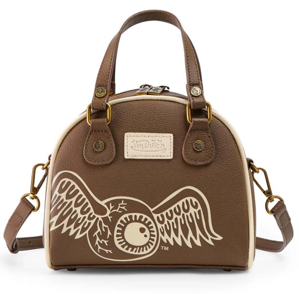 Item: Von Dutch Brown and Tan Two-Tone Bowling Bag
