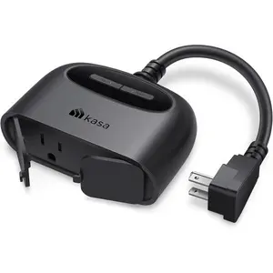 Kasa Outdoor Smart Plug, Smart Home Wi-Fi Outlet with 2 Sockets, IP64 Weather Resistance, Compatible with Alexa, Google Home & IFTTT, No Hub Required, ETL Certified(EP40), Black