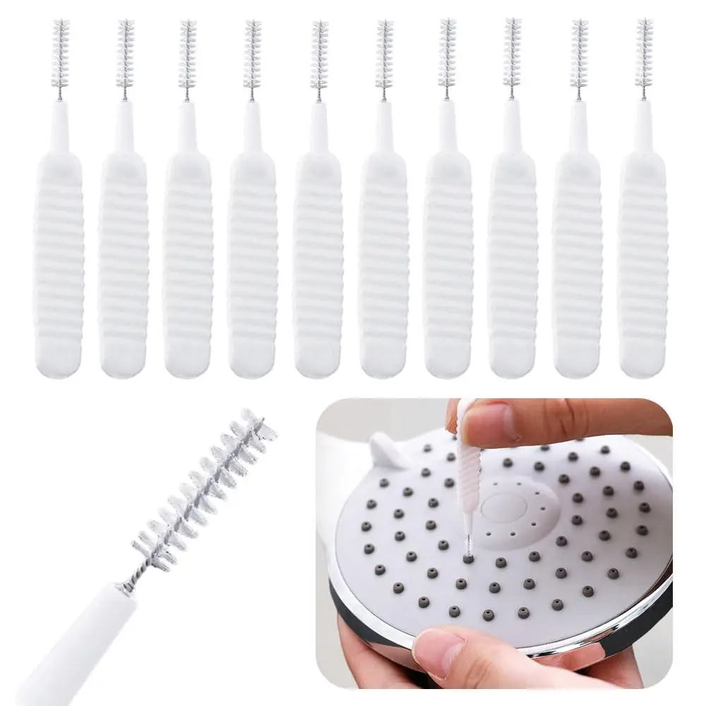 100 Pcs Shower Head Cleaning Brush, Small Hole Nylon Brush, Multi-Function Small Gap Brush,Gap Hole Anti-Clogging Cleaning Brush,Shower Phone Hole Household Items Small Hole Cleaning Tool,Bendable