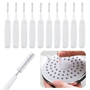 100 Pcs Shower Head Cleaning Brush, Small Hole Nylon Brush, Multi-Function Small Gap Brush,Gap Hole Anti-Clogging Cleaning Brush,Shower Phone Hole Household Items Small Hole Cleaning Tool,Bendable