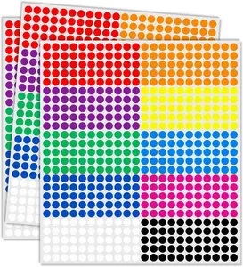 1/4" Small Colored Dot Stickers 2750 PCS round Circle Stickers Tiny Mini Little Colored Coding Labels (Colorful) Ouzoustate