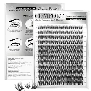 132-Piece Flaunt Flora Eyelash Cluster Set, Natural Lash Extension Kit, Wispy Short Individual Lashes, 8-14mm Wet Look Effect, Daily