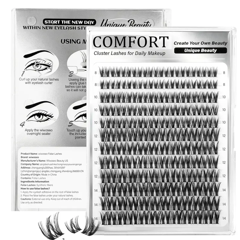 132-Piece Flaunt Flora Eyelash Cluster Set, Natural Lash Extension Kit, Wispy Short Individual Lashes, 8-14mm Wet Look Effect, Daily Makeup, Individual Eyelashes Kit, Eyelash Extensions, False Eyelashes Set, DIY Lash Cluster, False Eyelash Clusters