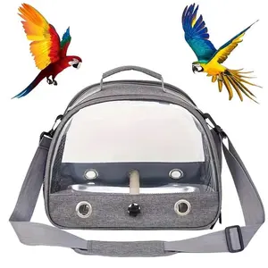 Portable Bird Cage Bag, Oxford Cloth Material, Breathable Mesh Design, Adjustable Shoulder Strap, Zipper Closure, for Parrots, Canaries, Small Birds