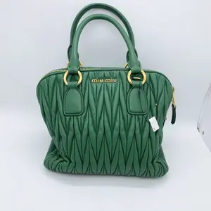 Pre-owned miu miu Green Matelassé Nappa Leather Top Handle & Crossbody Bag(2602893)