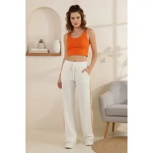 Tres Bien Cloudy Knit Straight Leg Drawstring Waist Pants