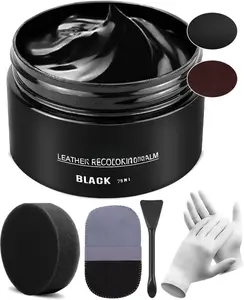 Black Leather Recoloring Balm, Leather Color Restorer Conditioner, Leather Repair Kits for Vinyl Furniture, Sofa,  Seats, Shoes - Repair Leather Color on Faded &  Leather Couches