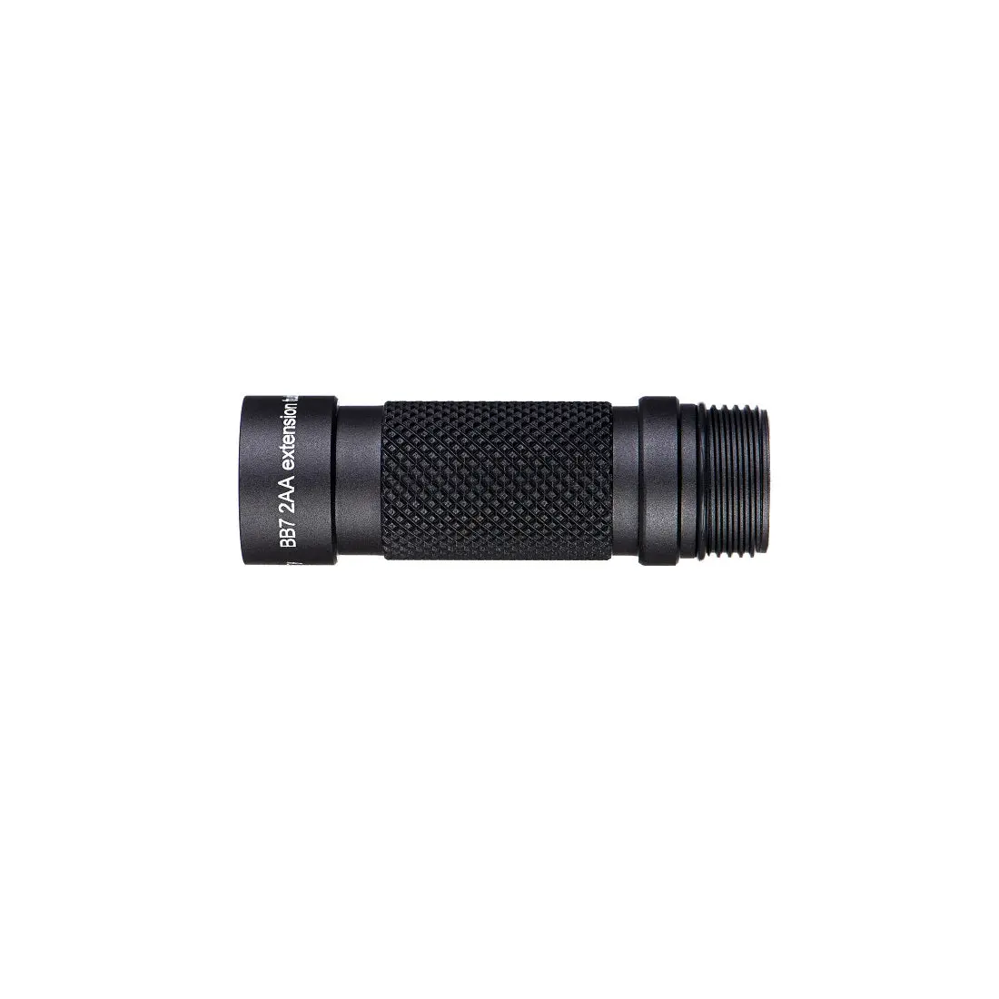 Weltool BB7 AA Extension Tube (M1 UV / T1 Pro) - Black Anodized Portable Flashlight Accessory with Pocket Clip for Everyday Carry
