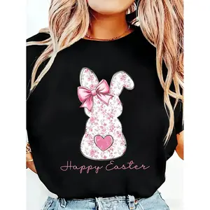 Festive Easter Bunny Graphic T Shirt for Celebrations