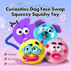 New Smushers Squishy-Curiosities Dog Face Swap, Soft Slow Rising Stress Relief, Cute Sensory Fidget for Adults Anxiety Relief