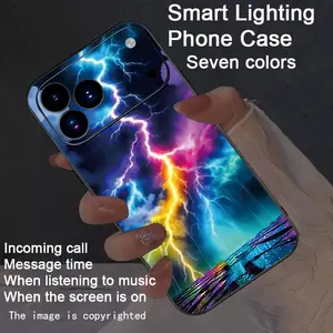 compatible Fo iphone17Air/17Pro/17promax/16promax/15promax/14promax/13promax/12promax/11promax/XSmax/XR/X Colorful Intelligent Luminous Voice Controlled Phone Case - Luminous Technology, Daytime Design, Enhanced Nighttime Visibility, Casing