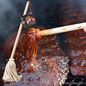 Better Grillin BBQ Bastin Mop Basting Barbecue Brush/Mop Easily Applies Marinades, Sauces, Washes Out, 16in Handle