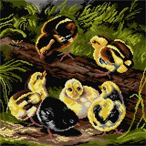 Needlepoint canvas for halfstitch without yarn  after Arthur Fitzwilliam Tait - Chicks 3572L