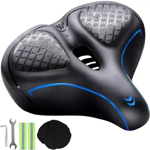 Comfortable Oversized Bike Seat Cushion Wide Bicycle Saddle Compatible with MTB Mountain Bike,Peloton Bike,Road Bike City Bike and Exercise Bikes for Men & Women