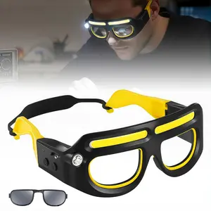 2026 New LED Motion Sensor Headlamp Glasses | Wave Control On/Off, 5 Lighting Modes | Rechargeable Hands-Free Work Light for Car Repair, Garage, DIY, Camping & Hiking | Portable Outdoor Tool Gift