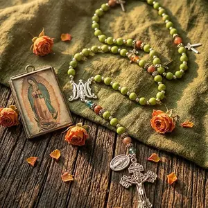 Original Earthtone Rosary stone for Catholic Prayer