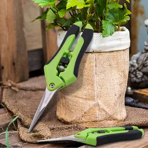 Stainless steel manual fruit pruner garden scissors trimmer with safety lock, essential outdoor tool set