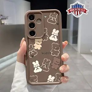 Case for Samsung S25 ultra plus S24 S23 S22 Ultra Plus Cute Bear Rabbit Advanced fashion gift Pocket-Friendly Shockproof Silicone Protective Softcase