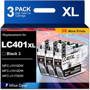Miss Deer Black Ink Cartridges Yield Compatible Replacement for Brother Home Office Printer Inkjet Cartridge