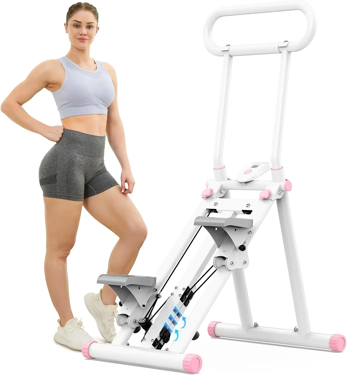 Stair Stepper for Home, New Version 6 Adjustable Resistance Vertical Climber Cardio Exercise Machine, Folding Stair Climber for Full Body Workout with Adjustable Handlebar