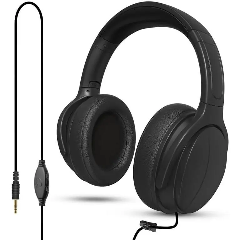 Extra Long Cord Wired Headphone for TV and PC for TV Watching for Seniors with Volume Control Wired Headphones with Long Cord Length(9.8FT)