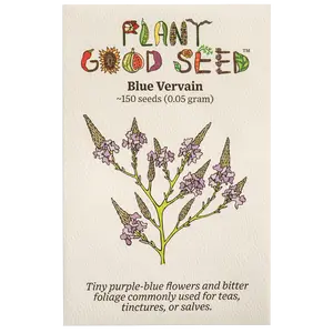 Blue Vervain Seeds for Planting: Cold Hardy Winter Perennial, Medicinal Herb, Bitter Foliage for Teas Tinctures and Salves, Blue Purple Wildflower - 150 Seed Packet