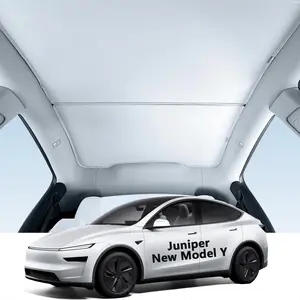 Sunshade Roof for Tesla Model Y Juniper 2025 Upgrade Ice Crystal Foldable Car Glass Sunroof Shade Sunshades Heat Insulation Cover Roof Window UV Protection for Model 3 Highland