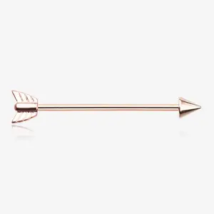 Rose Gold Classic Arrow Industrial Barbell